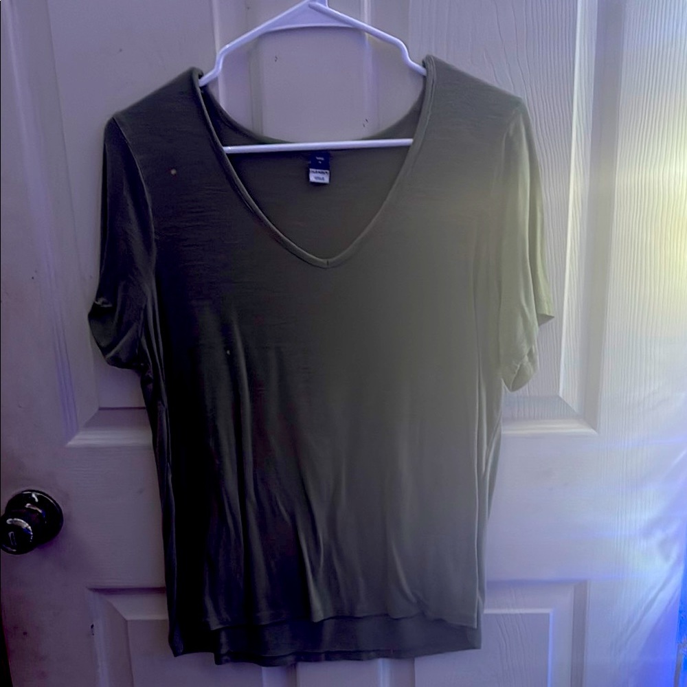 Old Navy Green Fitted Short Sleeve T-Shirt